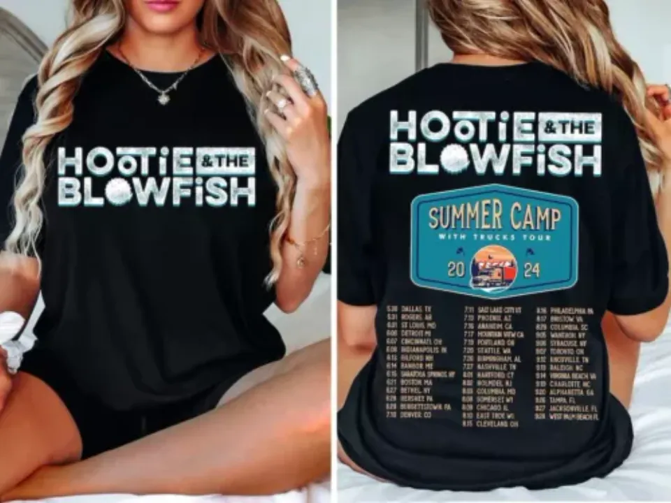 Hootie And The Blowfish Summer Camp with Trucks Tour 2024 Shirt | Cotton Short Sleeve Shirt | Music Casual Tee