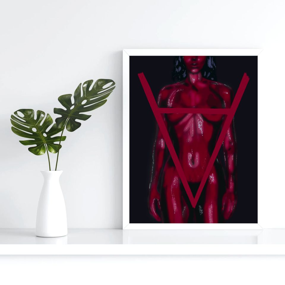 Scarlet Doja Cat Fan Art | Black & Red Poster  Unframed Poster, Available in 7 sizes, Pop Culture Wall Art