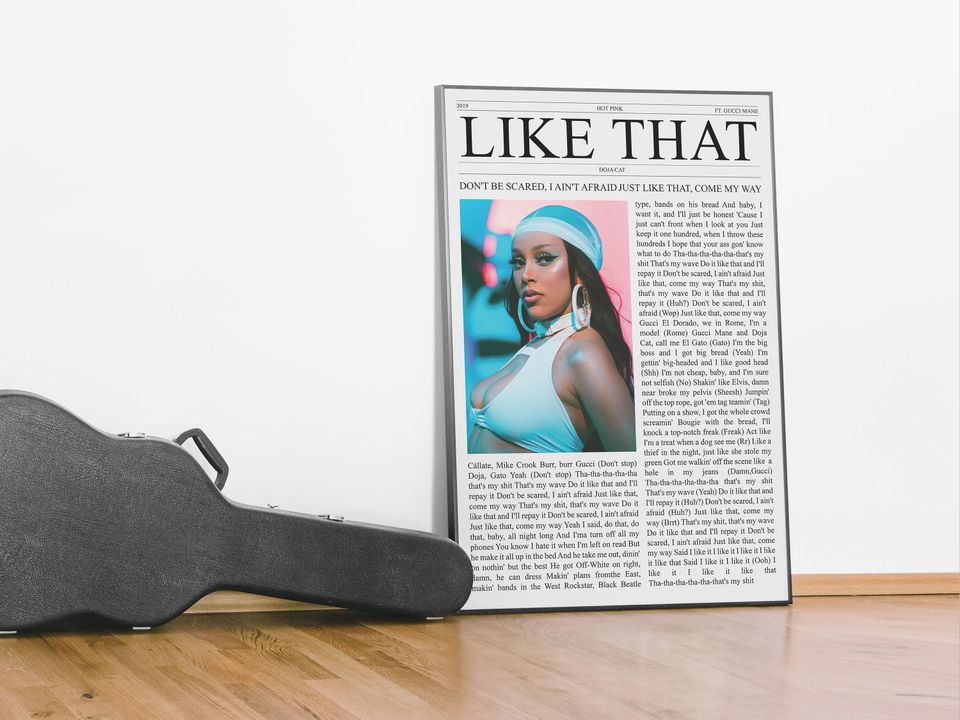 Doja Cat Newspaper Poster,  Unframed Poster, Available in 7 sizes, Pop Culture Wall Art