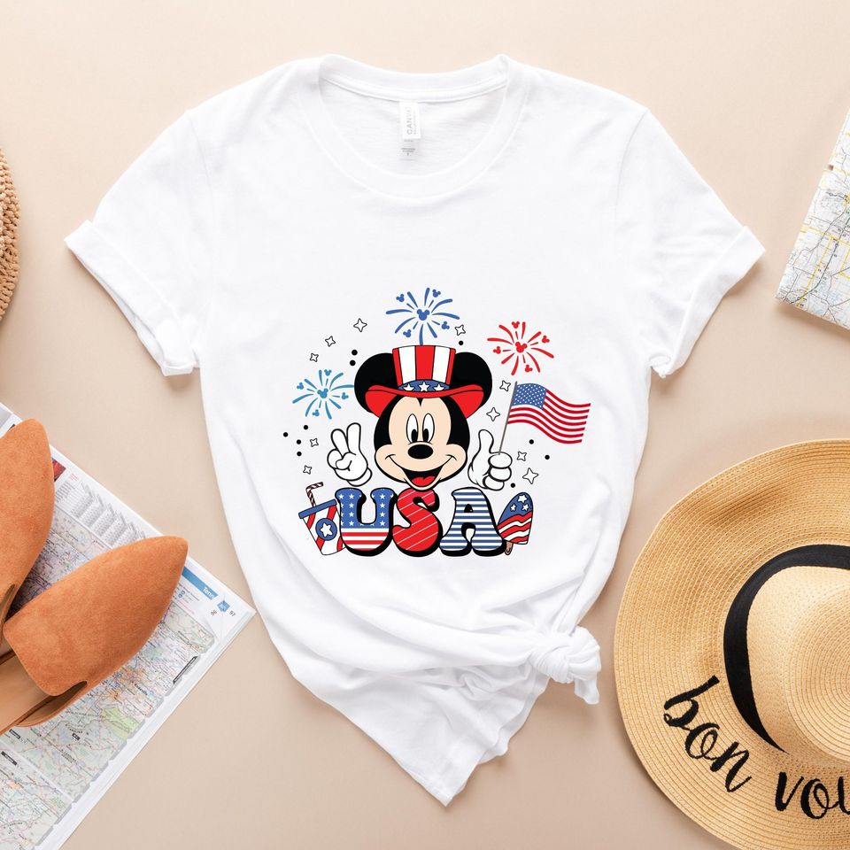 4th of July Mickey Shirt, Disney 4th Of July cotton tee, Graphic Tshirt for men, women, Unisex, Trending Gifts