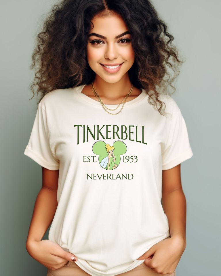 Vintage Disney Tinker Bell Shirt, Tinkerbell 1953 Neverland T-Shirt, Disney Vacation Tee, Disney Princess, Disneyworld Sweatshirts