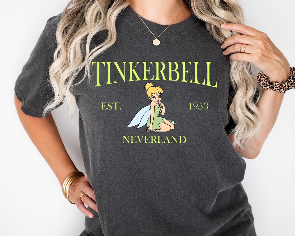Disney Tinker Bell Est 1953 Shirt, Princess Tinkerbell Fairy Neverland Shirt, Disneyland Girls Trip Tee, Disneyworld Family Vacation Shirt