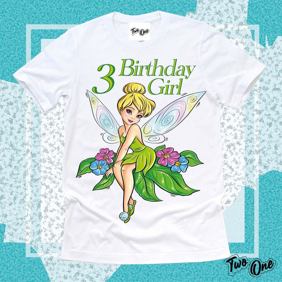 Tinker Bell Shirt,Princess Birthday Piter Pan Shirt,Birthday Girl Tinker Bell,Tinker Bell Party Shirt, Personalize Tinkerbell Birthday Shirt