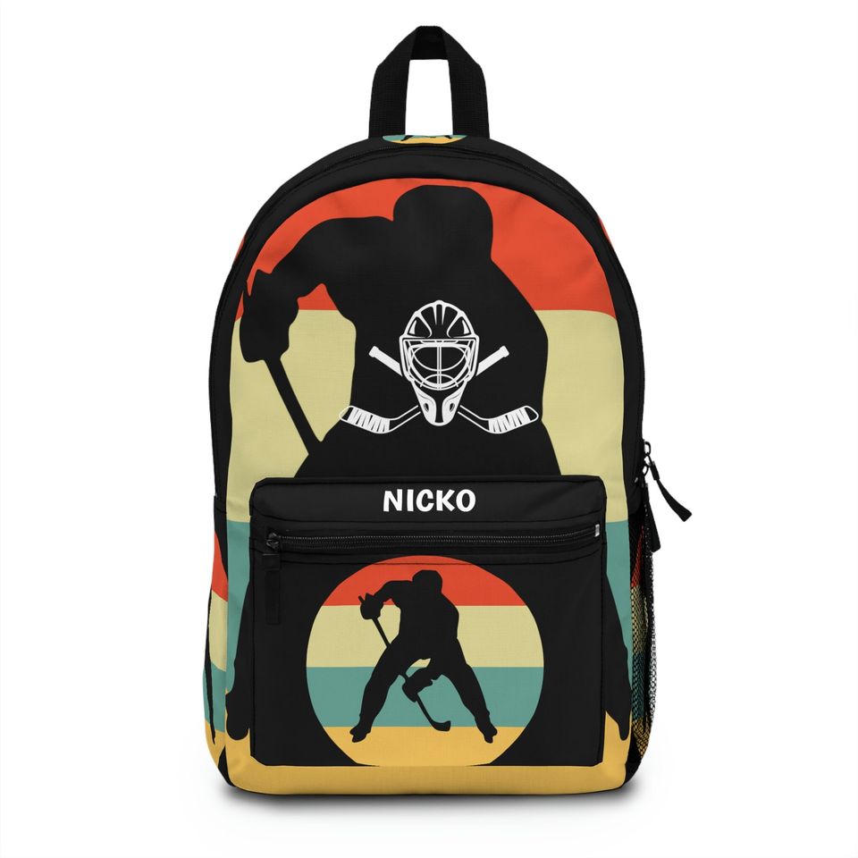 Personalized Ice Hockey Backpack | Hockey Player | Fan Gift idea, Kids Back pack, Back to school back to work Backpack | Sports Back pack