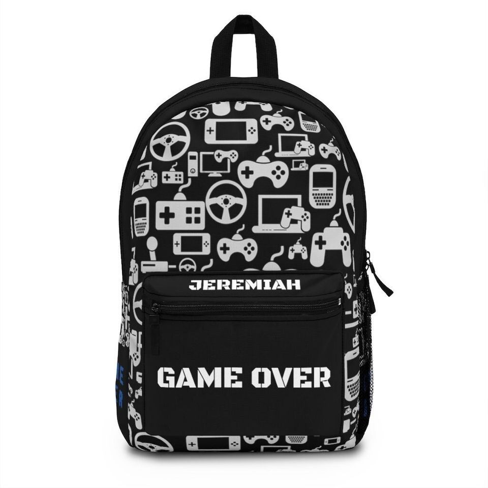 Personalized  Game Over  Backpack holiday gift, Back to school backpack, summer camp, summer vacation backpack