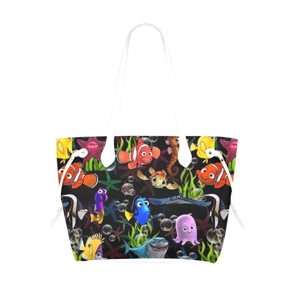 Finding Nemo Leather Tote Bag | Gift For Women | Gift For Teacher | Cartoon Leather