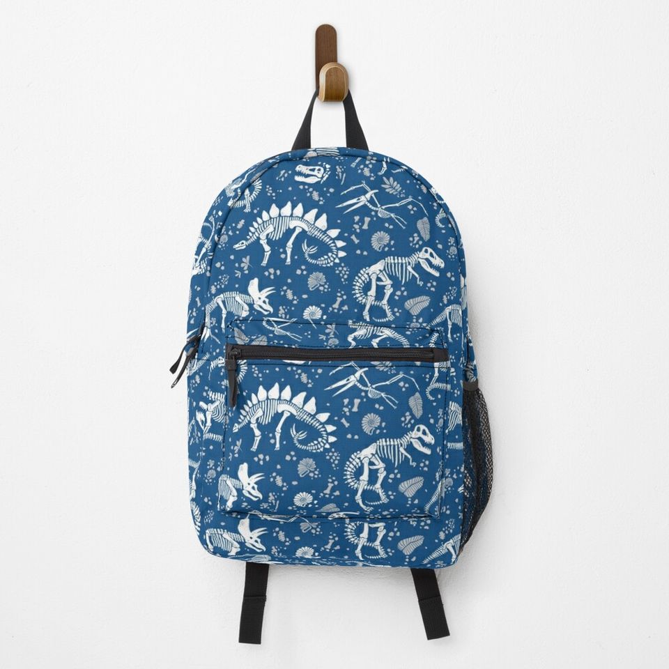 Excavated Dinosaur Fossils in Blue Backpack