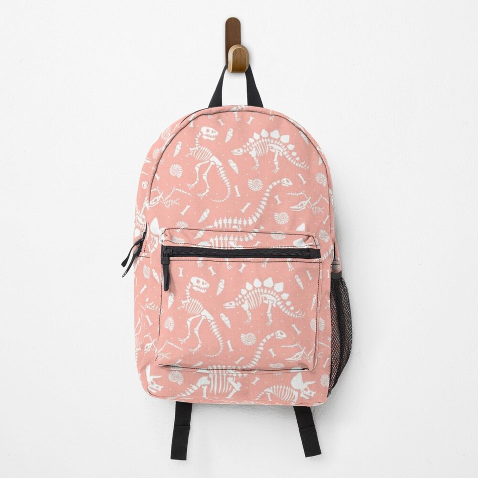 Dinosaurs Fossils on Pink Backpack