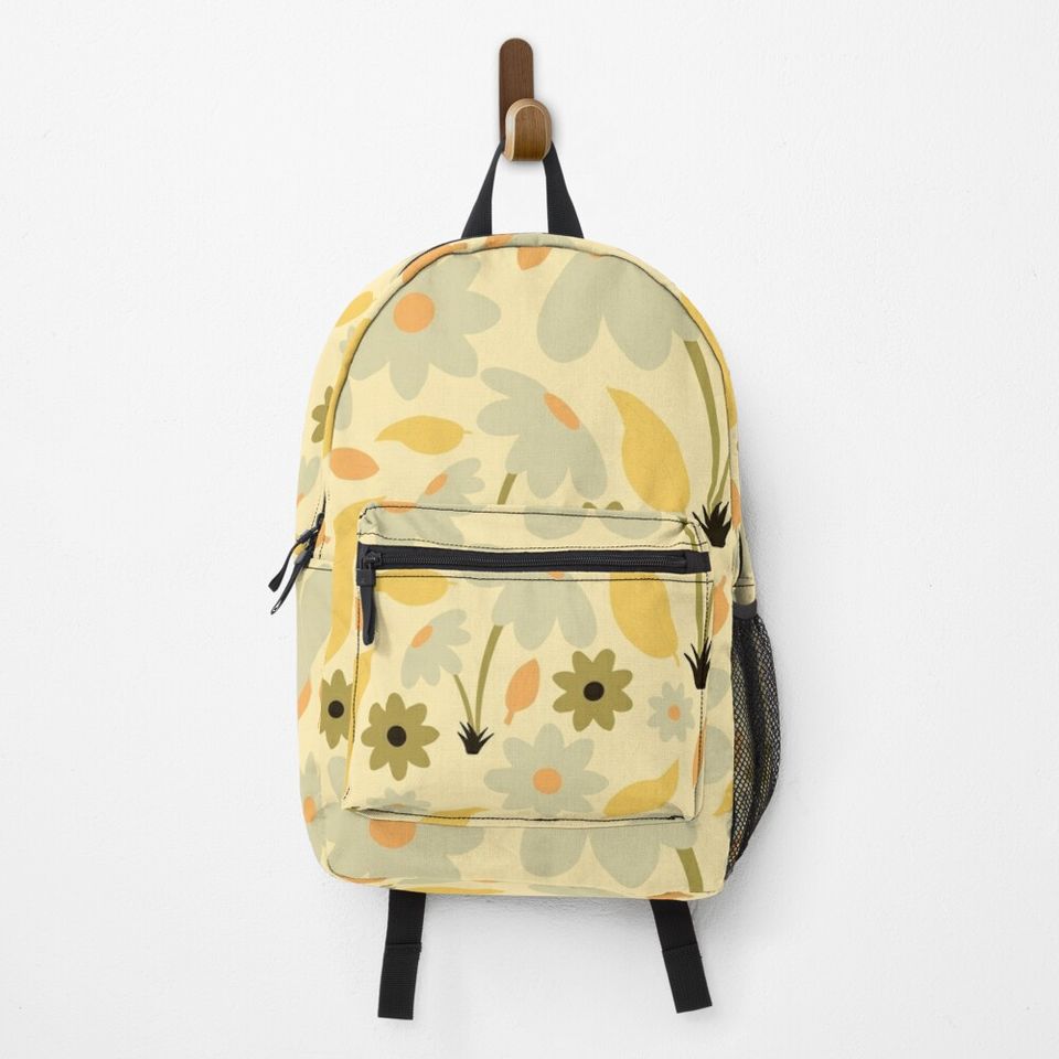 Daisy floral pattern- yellow  Backpack