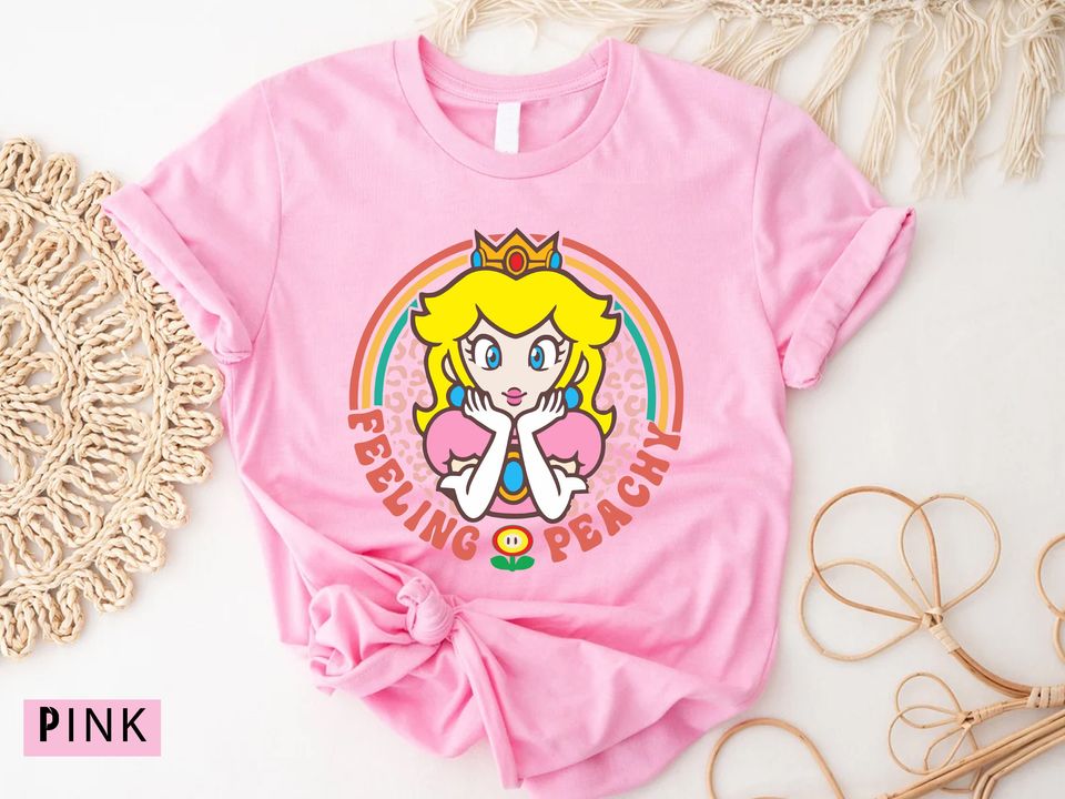 Retro Princess Peach Shirt, Princess Peach Feeling Peachy Comfortable Short Sleeve Sports Tee for Men, Women, Kids - Trending Street Fashion