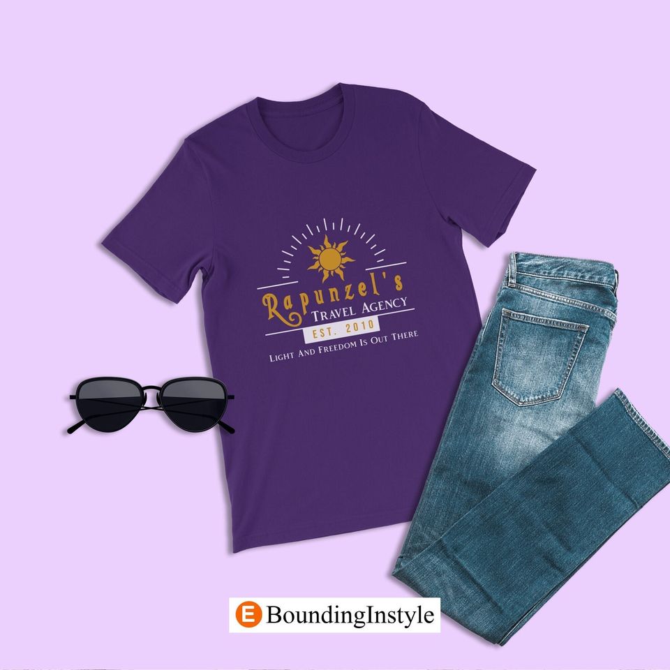 Tangled Shirt, Rapunzel's Travel Agency Shirt, Disney Shirt, Casual Cotton Summer Short Sleeved Shirt, Disney Men Clothing for Men, Women and Kids