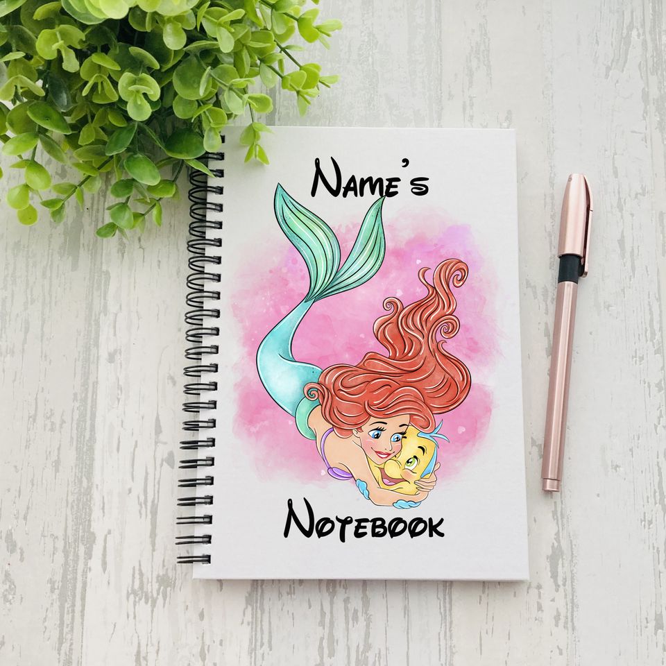 Personalised Ariel Little Mermaid Notebook | Gift | Any Name | Present | Birthday | Gift | Celebration | Teacher