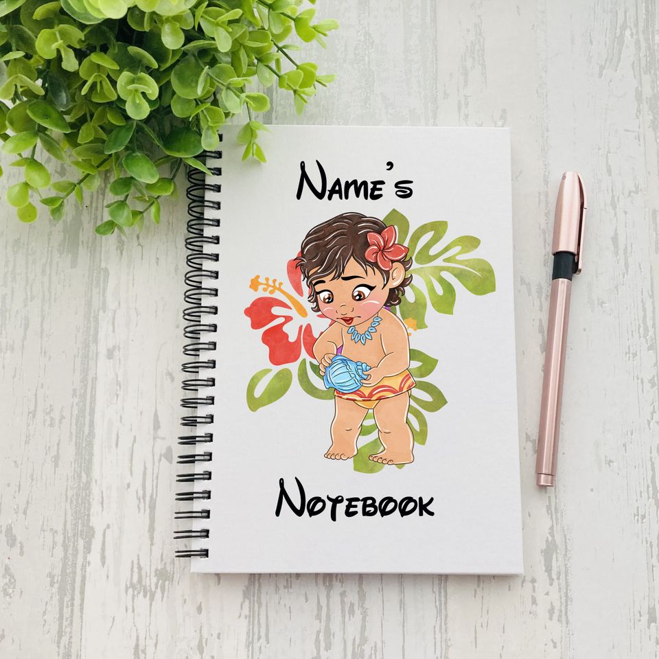 Personalised Moana Notebook | Baby Moana Gift | Any Name | Present | Birthday | Gift | Celebration | PEN NOT INCLUDED