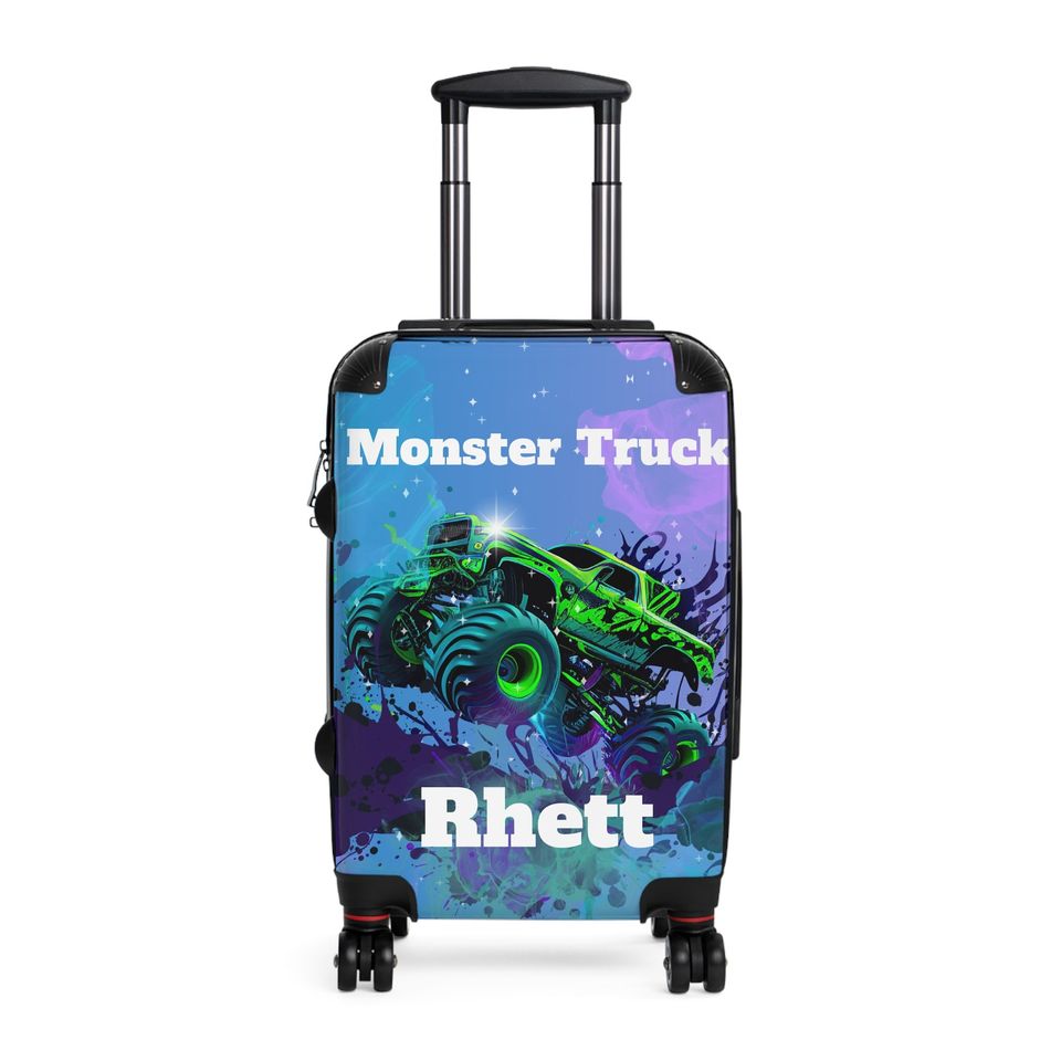 Monster Truck Suitcase/Fun suitcases/Personalized suitcases/Vehicle Themed suitcases/Suitcases for men/suitcases for boys