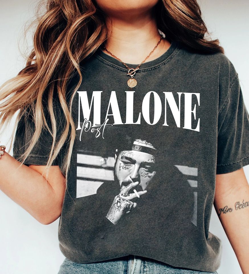 Post Malone Rap 90s Shirt, Post Malone Rap Music Merch Shirt, Post Malone Tour Rapper Gift Bootleg For Fans Men Women
