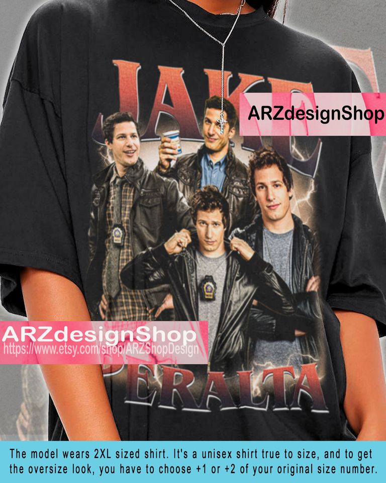 Jake Peralta Cotton Short Sleeve ShirtGift For Man, Homage Jake Peralta T-Shirt Vintage 90s, Unisex Tees Retro