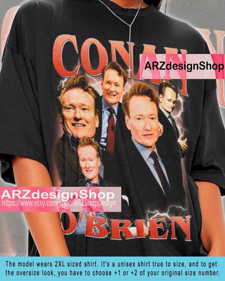 Conan O'Brien Cotton Short Sleeve Shirt Gift For Man, Homage Conan O'Brien T-Shirt Vintage 90s, Unisex Tees Retro