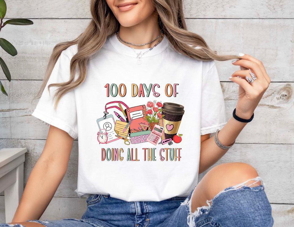 100 Days of School Shirt, 100 Days of Doing Teacher Things Tee, Happy 100 Days Of School, 100 Days Celebration, Teacher Gift, Funny Teacher
