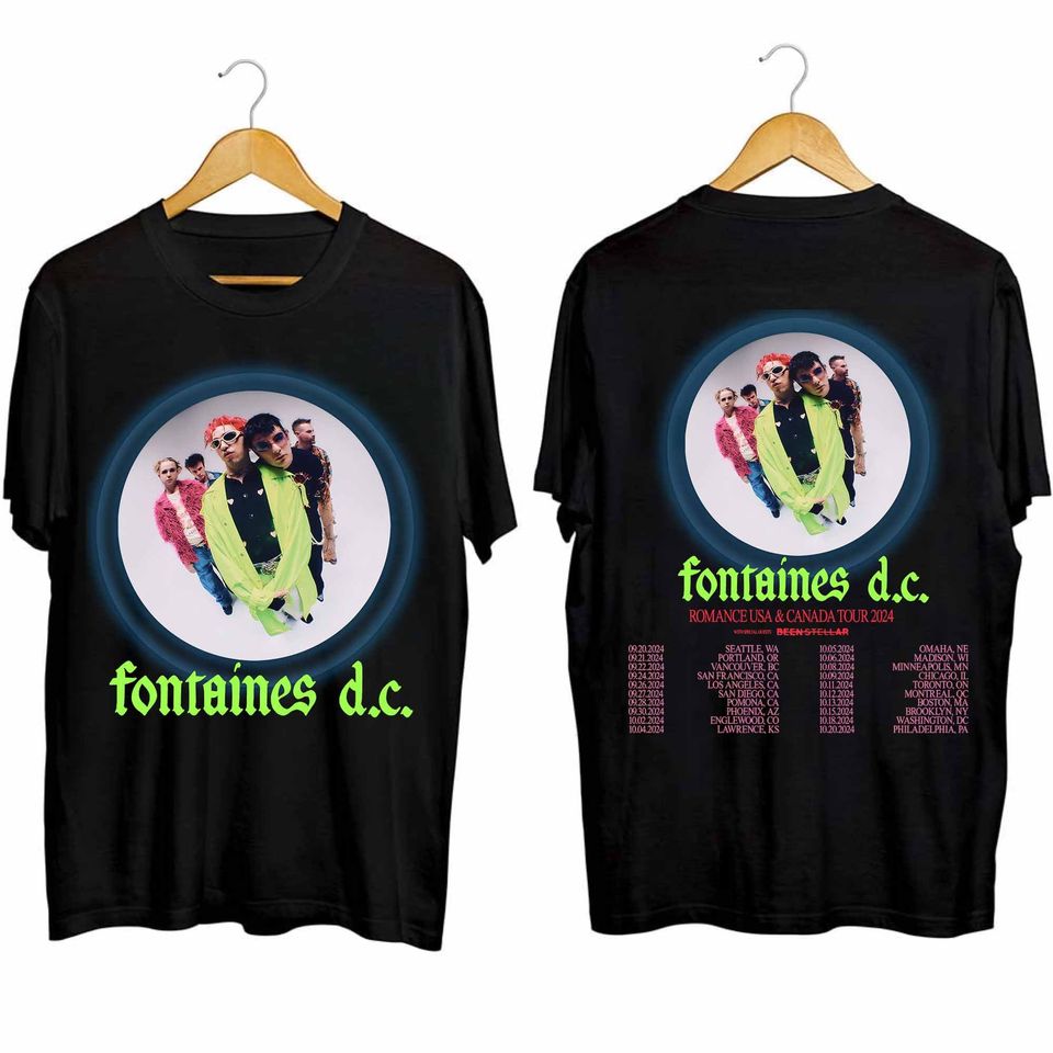 Fontaines DC 2024 Tour Shirt, Fontaines DC Band Fan Shirt, Fontaines DC Concert Shirt, Vintage Music Short Sleeve Shirt