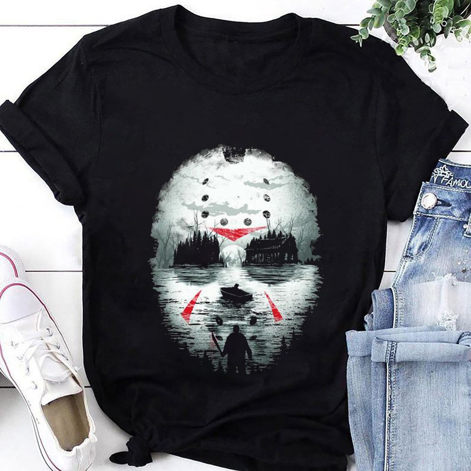 Horror Jason Voorhees Mask Halloween Movie T-Shirt, Jason Voorhees Shirt Fan Gifts, Jason Voorhees Mask Shirt, Friday The 13th Shirt