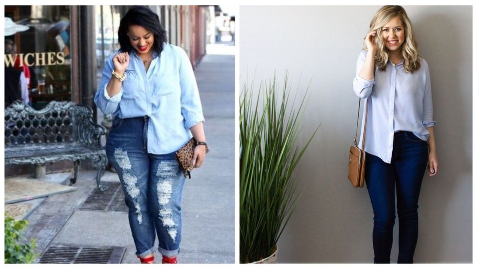 French tuck in shirt to look slimmer