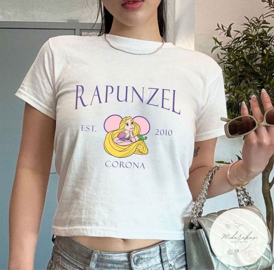Disney Princess baby tee shirt, Cinde Rapunzel Belle Tiana Snow White Ariel Princess Baby Tee for Women