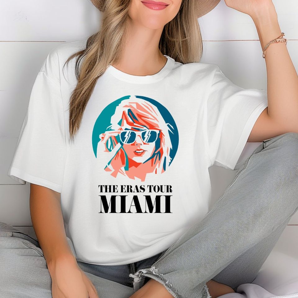 Eras Tour Miami Cotton Shirt, Comfortable Short Sleeve Sports Tee for Men, Women, Kids - Trending Street Fashion