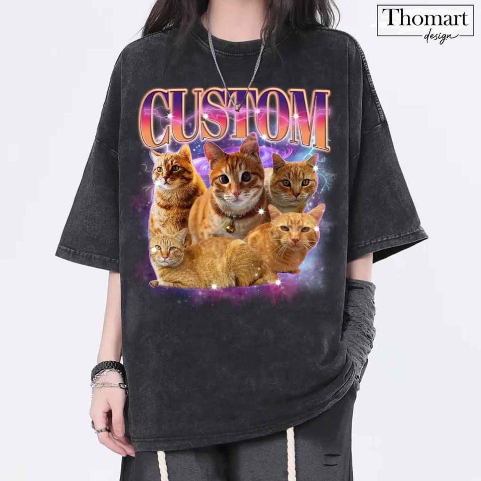 CUSTOM Bootleg Rap PET Shirt, Cat Dog love, Personal Photo Vintage Graphic 90s Tshirt, CUSTOM Your Own Bootleg Idea Here, Insert Your Design