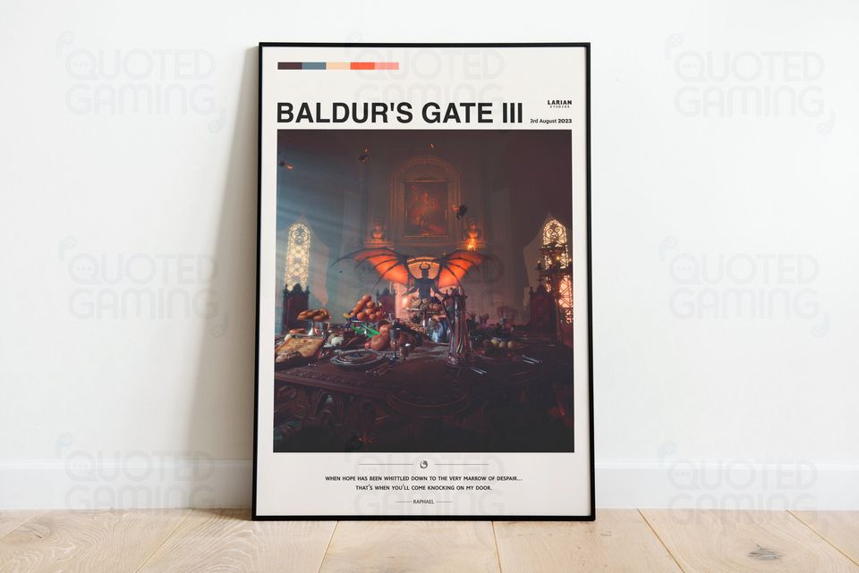 Baldur's Gate 3 (2023) - Video Game Poster, Minimalist, Raphael, House of Hope, Home Decor, Wall Art, Videogame Quotes, Larian Studios