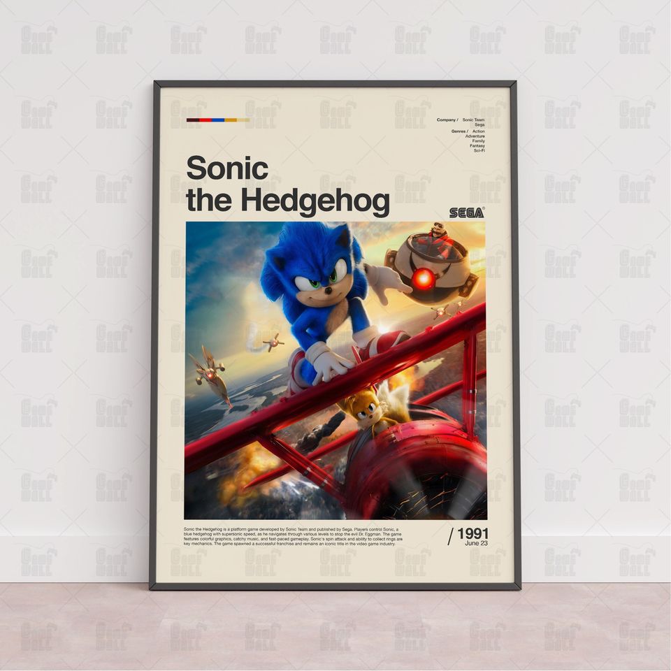 Sonic the Hedgehog Poster, Gaming Room Poster, Gaming Wall Poster, Gaming Print Poster, Game Gift, Video Games Poster, Gaming Wall Art