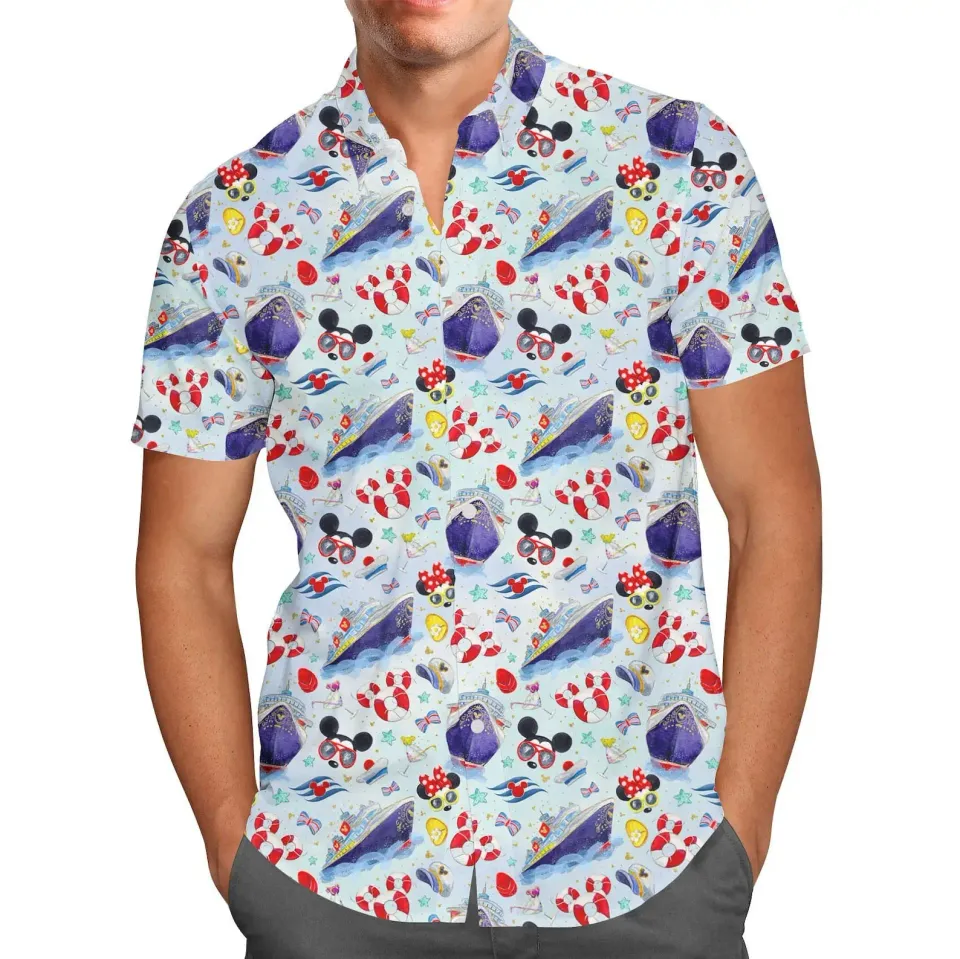 2024 Castaway Cay Hawaiian Shirt, Disney Cruise Line Men's Women's Casual Beach Shirt, Mickey Summer Short Sleeve Shirt