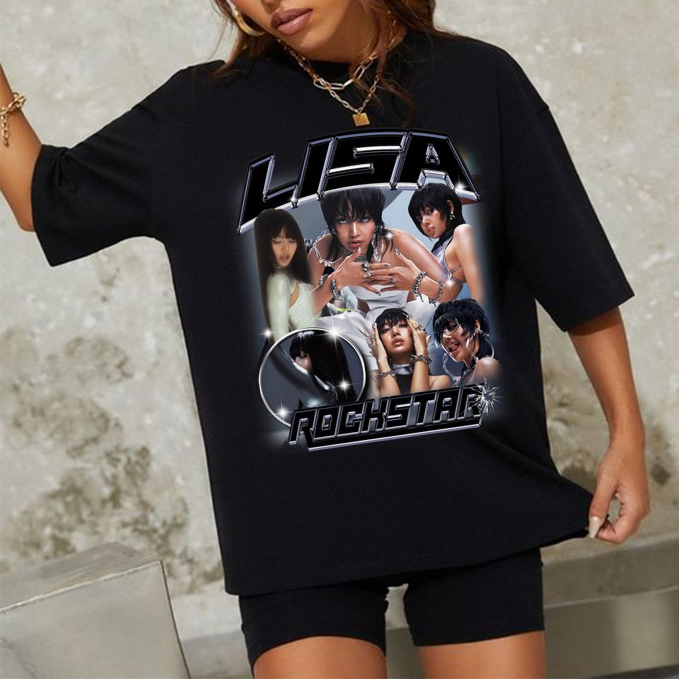 Lisa Rockstar New Song Music T-shirt, Music Merch, Summer Cotton Short Sleeve Shirt, Music Clothing for Men, Women and Kids