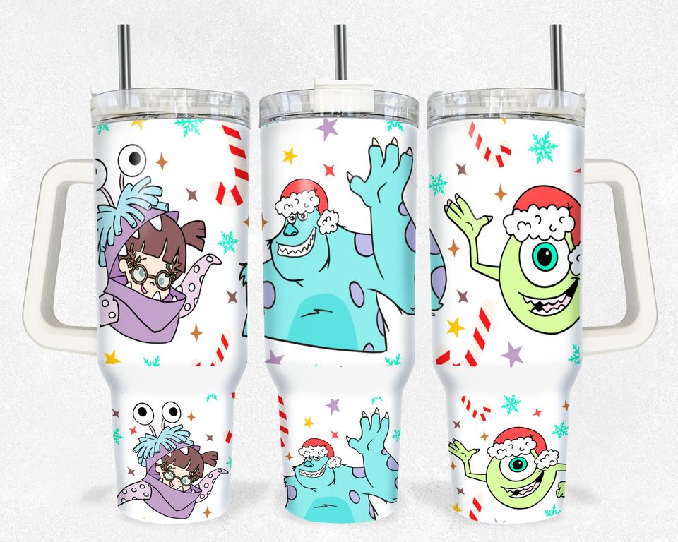 Magical Christmas Tumbler 40oz, Stainless Steel Double Wall Tumbler with New Style Handle, Back To School Gift