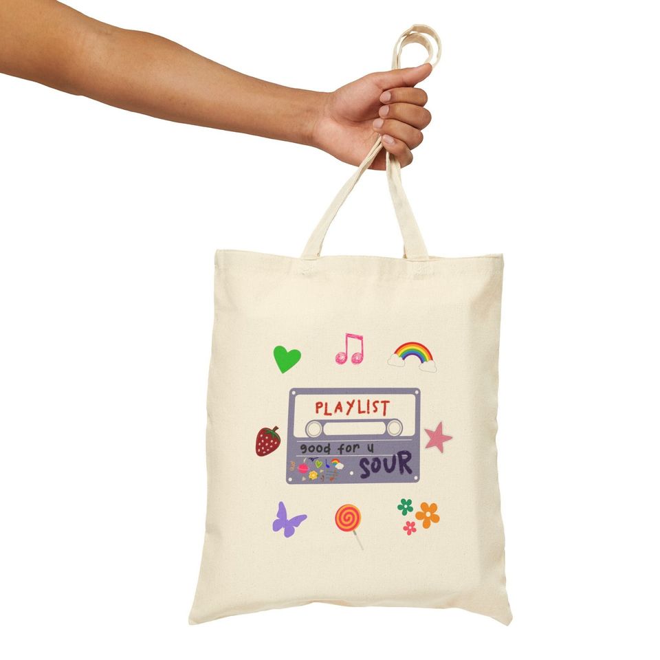 Olivia Rodrigo Merch, Sour Album Tote Bag, Birthday Gift for Her, Gift for Girl, Women's Bag, Album Cover Tote, College Bag