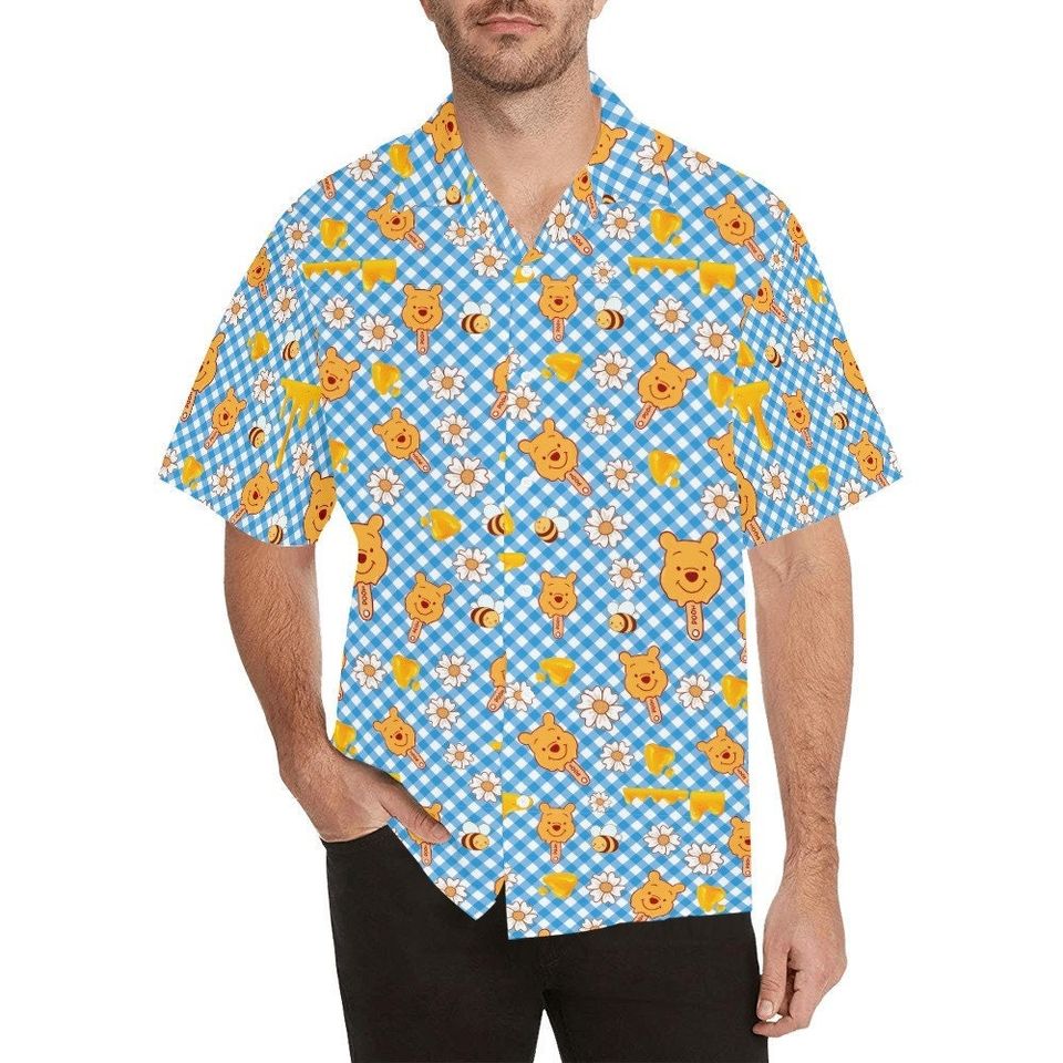 Winnie Popsicles Hawaiian, Mens Short Sleeve Button Up Shirt, Hawaiian For Men, Women and Kids