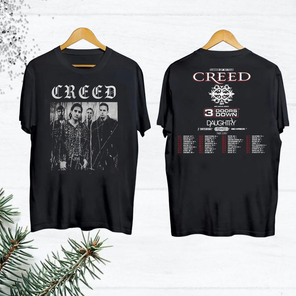 2024 Creed Band Summer Of 99 Tour T Shirt Fan Gift Concert Merch Rock