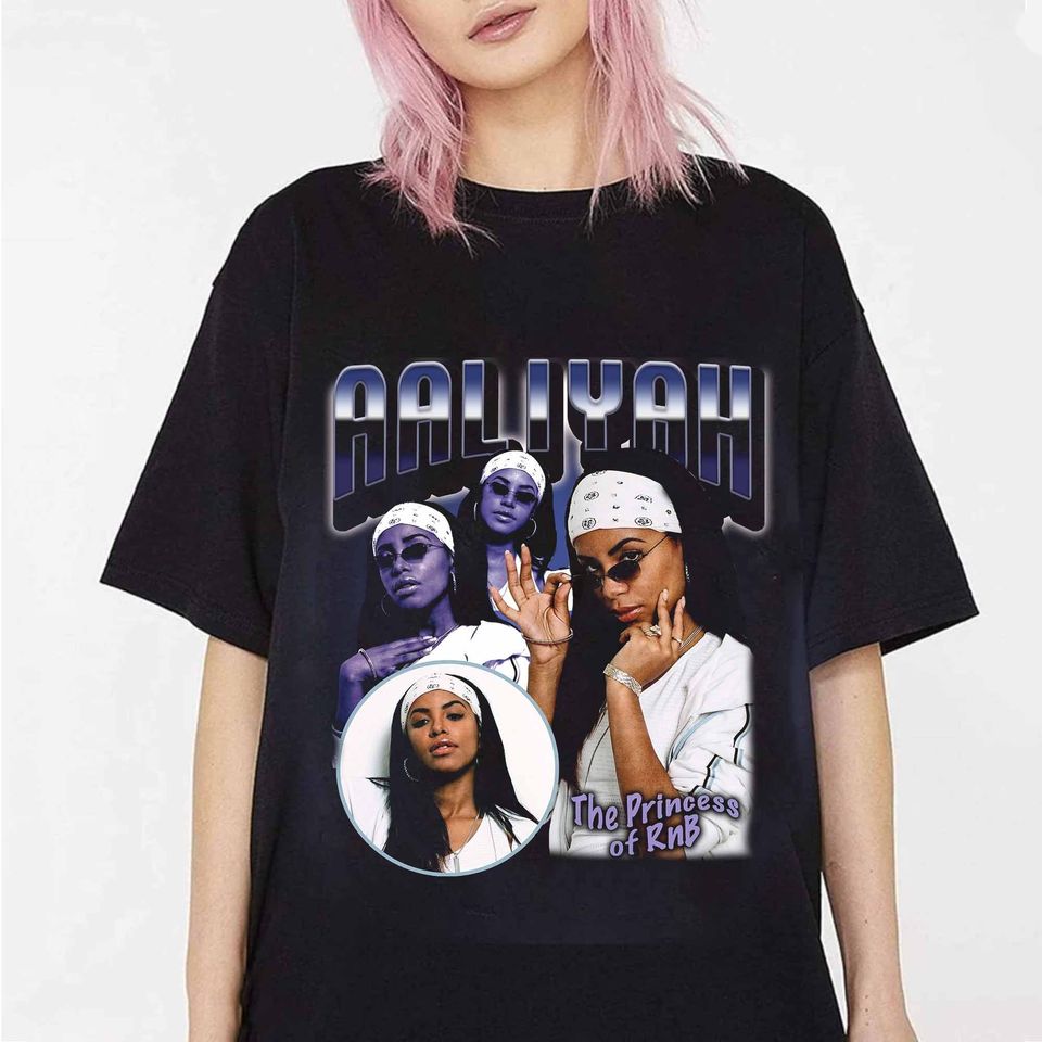 Retro Aaliyah shirt, Aaliyah Fan shirt Vintage 90s Aaliyah , Aaliyah ,  Unisex short sleeves heavy cotton shirt multiple colors full size S-5XL shirt