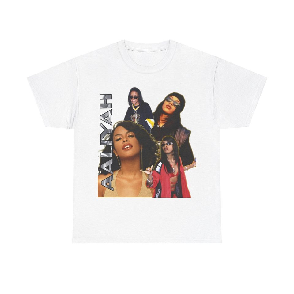 Vintage Aaliyah Heavy Cotton Tee  Unisex short sleeves heavy cotton shirt multiple colors full size S-5XL shirt, trending hiphop shirt