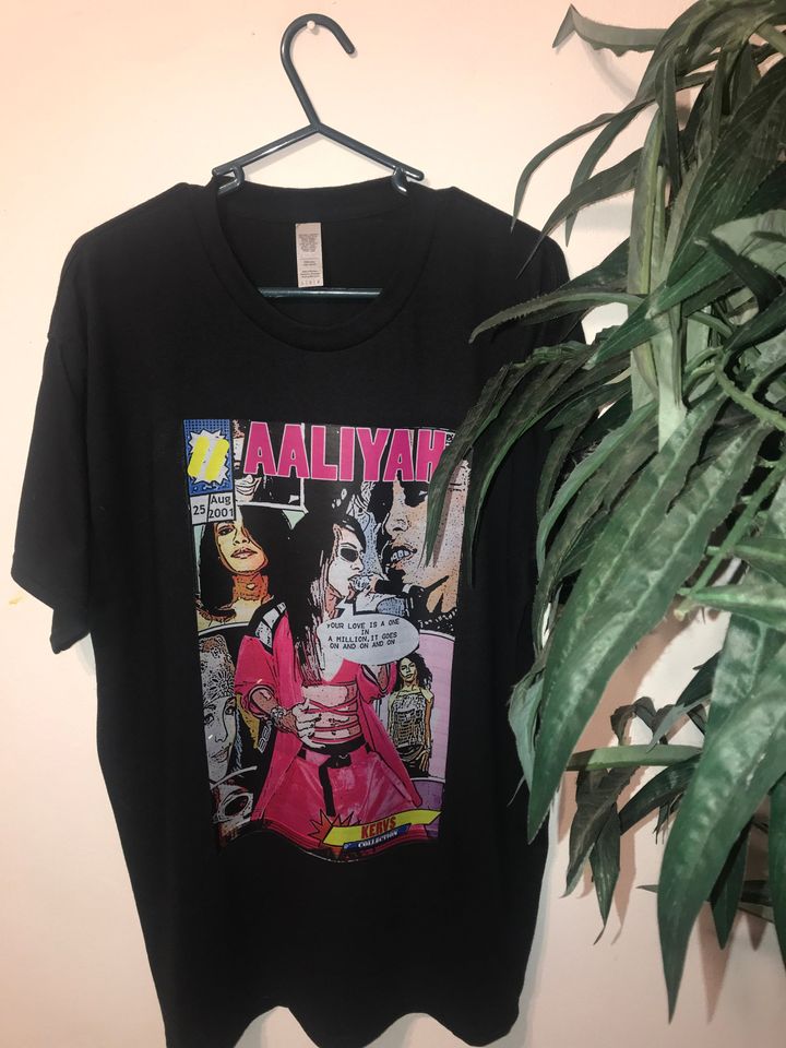 Aaliyah comic book shirt  Unisex short sleeves heavy cotton shirt multiple colors full size S-5XL shirt, trending hiphop shirt