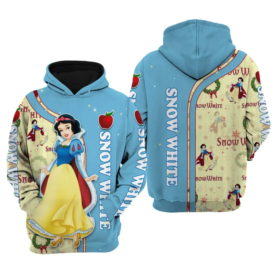 2024 Disney Snow White and the Seven Dwarfs 3D Hoodie Men's Fashion Retro Hoodie Women's Casual Hoodie