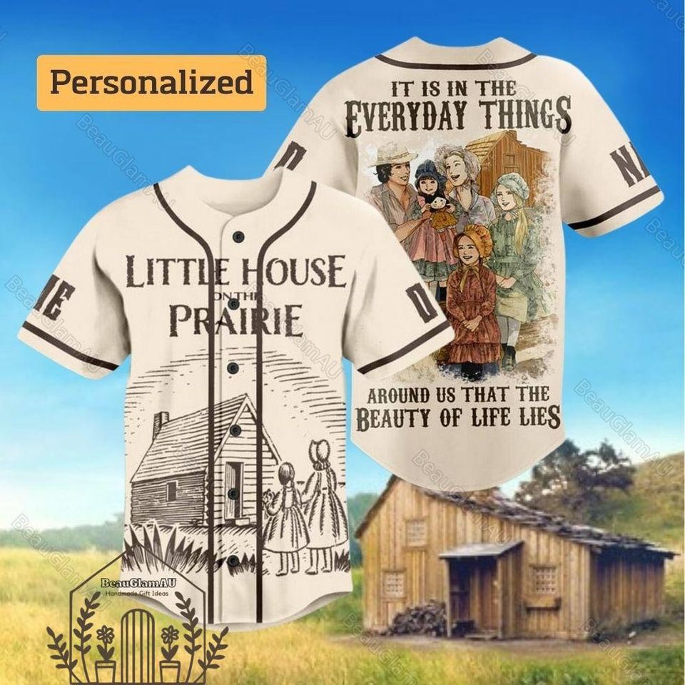 Little House On The Prairie Shirt, Little House On The Prairie Baseball Jersey, Miniature Western Shirt, Laura Ingalls Baseball Jersey