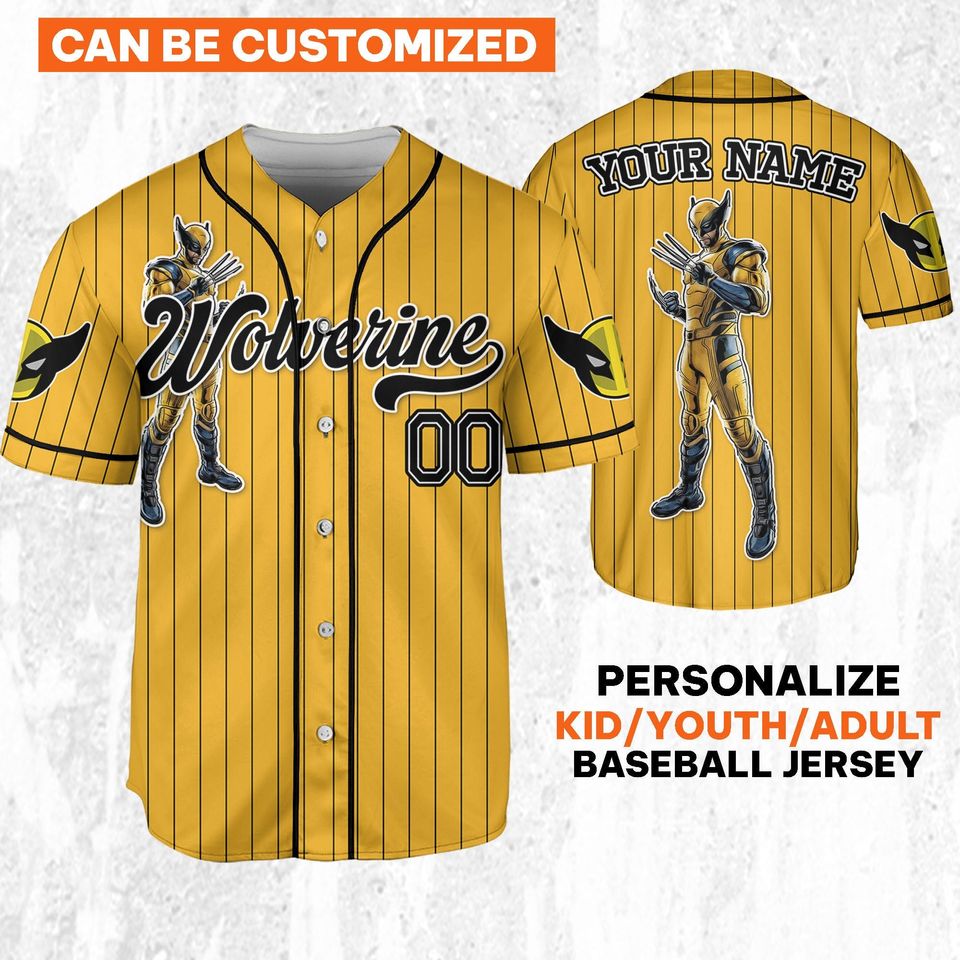 Custom Disney Wolverine Baseball Jersey, Wolverine Shirt, Hero Sport Shirt, Matching Baseball Team Outfit