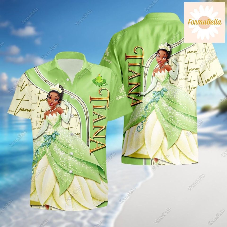 Tiana Hawaiian Shirt, Disney Princess Shirt, Disney Vacation Shirt, Princess Tiana Button Shirt, Hawaiian Shirt Women, Button Up Shirt