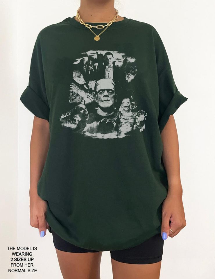 Monsters Ensemble Shirt, Horror Icons Tee, Vintage Horror Movie Tribute Shirt, Vintage 90s Cotton Short Sleeve Shirt
