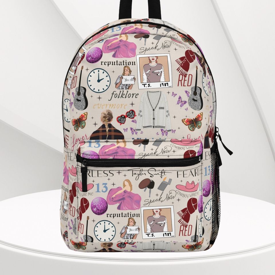 Personalized Taylor Version Inspired Backpack, Taylor Eras Tour Backpack, Taylor Merch School Bag, Travel Bag, Gift for Taylor Fan