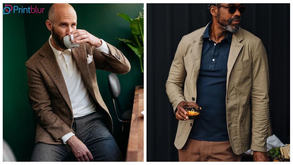 Polo t-shirt and a suit jacket combination