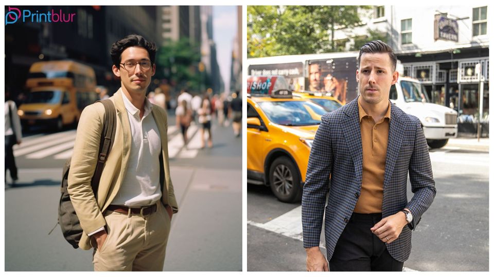 Polo shirt under a blazer