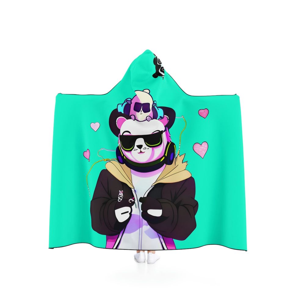 Panda Hooded Blanket, Cute Pajamas Shawl Blanket, Winter Warm Sleeping Blanket