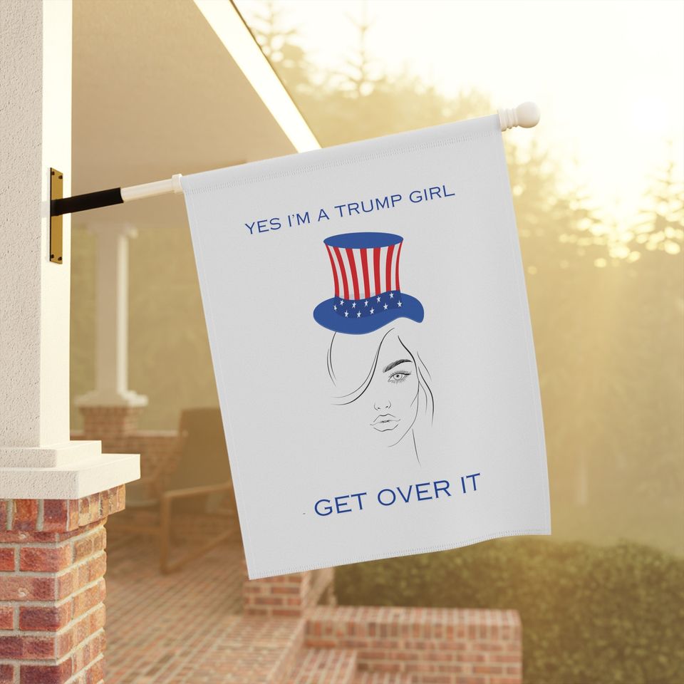 Custom Spring Garden Flag House Banner Trump Girl