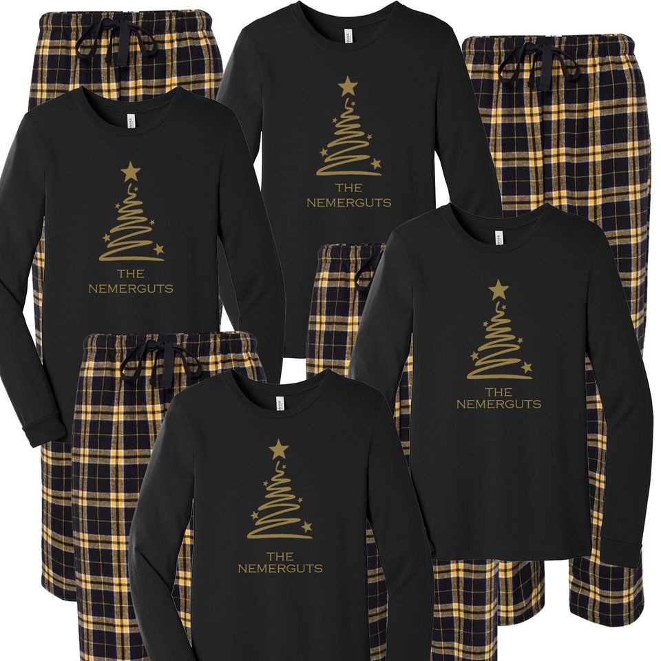 Christmas Tree Pajamas, Personalized Family Pajamas, Merry Christmas Matching Family Pajamas, Christmas Gift, Family Matching Sleepwear